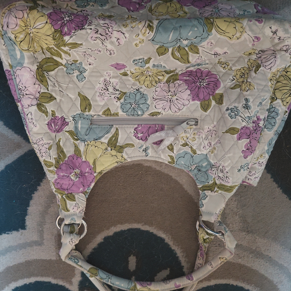 Vera Bradley Floral Shoulder Bag - Purple, Green, Blue - Picture 2 of 3